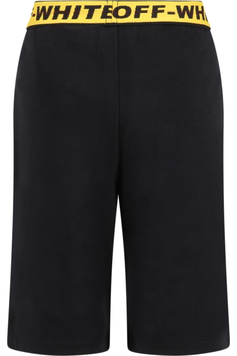 Black Shorts For Kids With White Logo