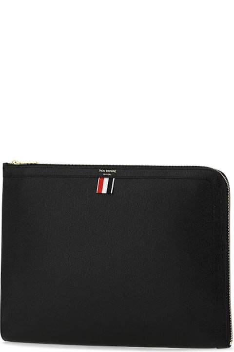 Thom Browne for Men Thom Browne Black Leather Document Case