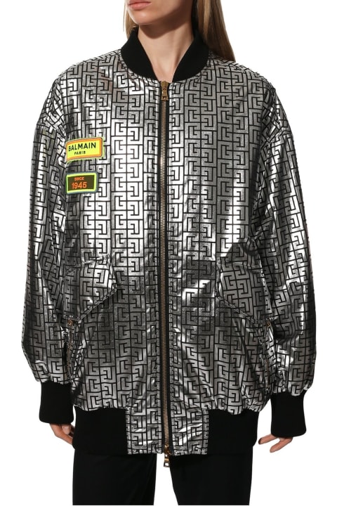 Balmain Coats & Jackets for Women Balmain Metallic Bomber Jacket