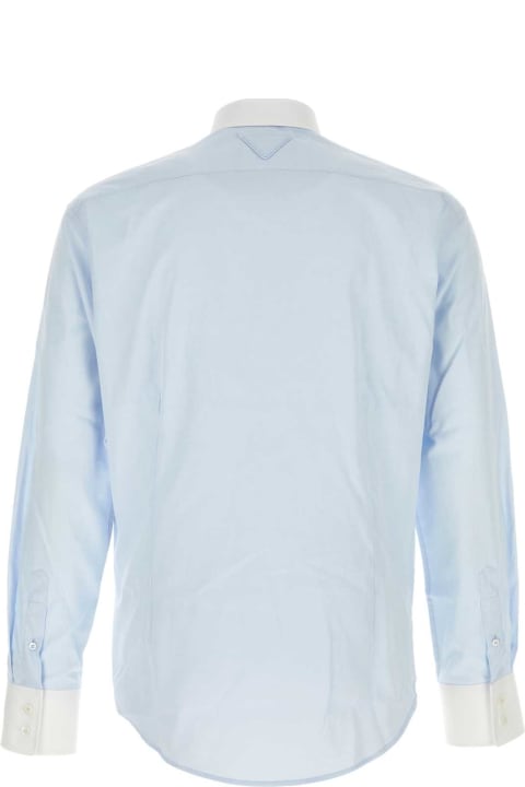 Prada Shirts for Men Prada Pastel Light Blue Poplin Shirt