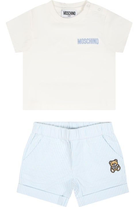 Bottoms for Baby Girls Moschino Multicolor Sports Suit For Baby Boy With Logo