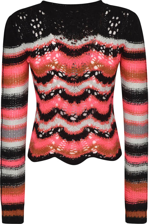 Zig-zag Pattern Knit Sweater