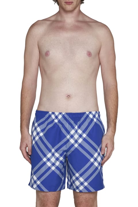 Swimwear for Men Burberry Check Printed Swim Shorts
