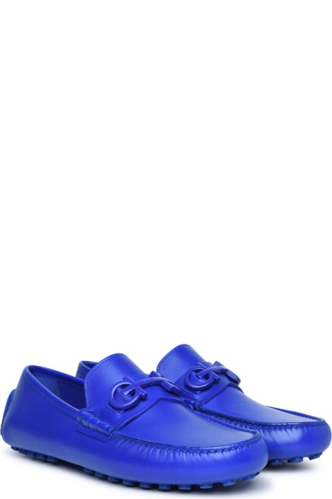 'grazioso' Blue Leather Loafers