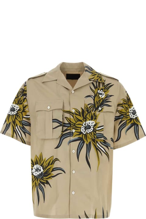 Clothing for Men Prada Dove Grey Poplin Shirt