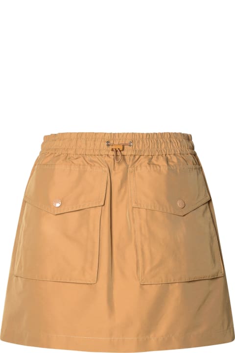 Moncler Clothing for Women Moncler Cargo Miniskirt In Beige Cotton Blend