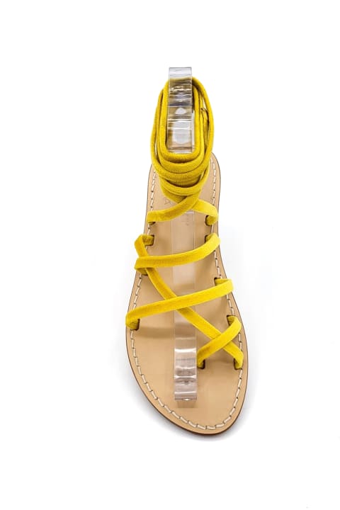 Homeware Dea Sandals Yellow Velvet Gladiator Sandals