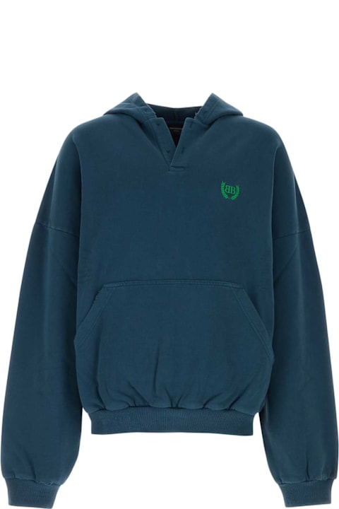 Balenciaga Fleeces & Tracksuits for Men Balenciaga Blue Cotton Oversize Sweatshirt