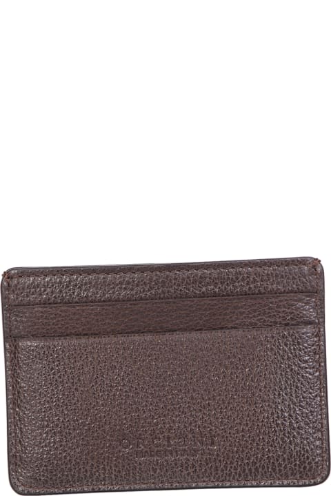 Orciani for Men Orciani Dark Brown Logo Plaque Card Holder