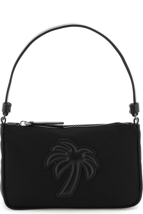 Palm Angels Clutches for Women Palm Angels Black Pouch With Palm Tree Logo