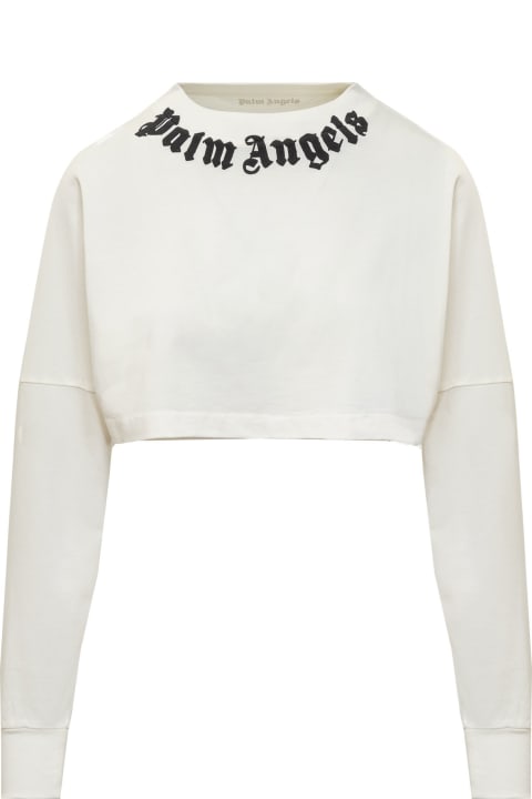 Palm Angels Topwear for Women Palm Angels Palm Angels Cropped Sweatshirt