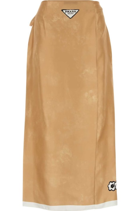 Sale for Women Prada Camel Silk Skirt