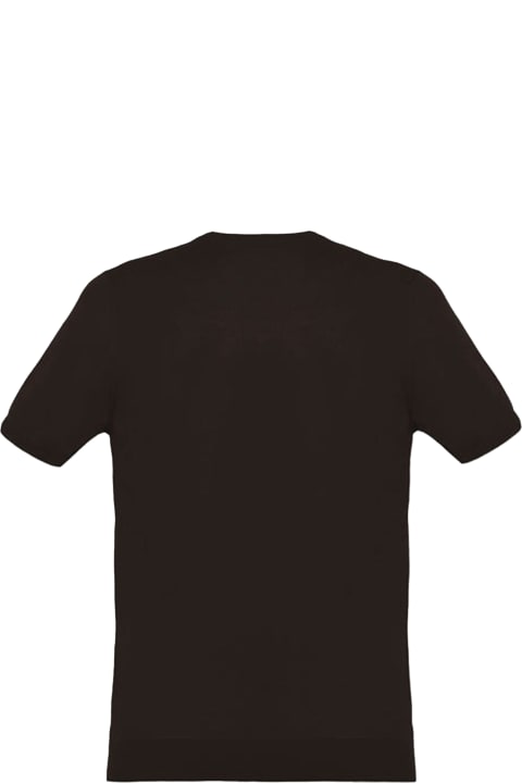 Malo Topwear for Men Malo Brown Crew-neck T-shirt In Cotton