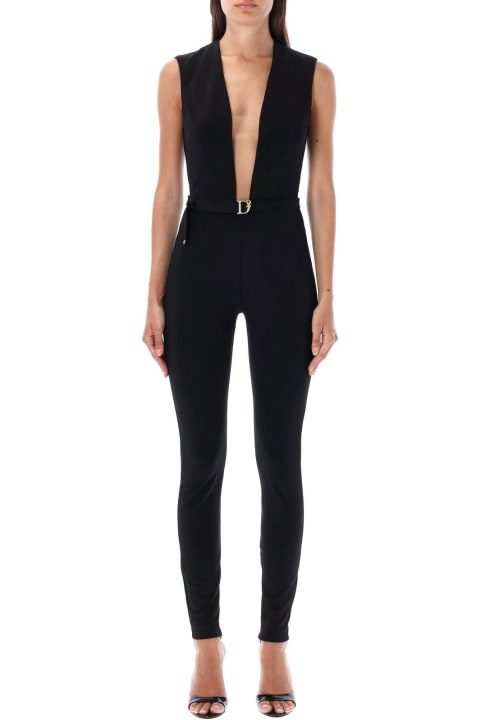 Dsquared2 Jumpsuits for Women Dsquared2 Plunge-neck Sleeveless Jumpsuit