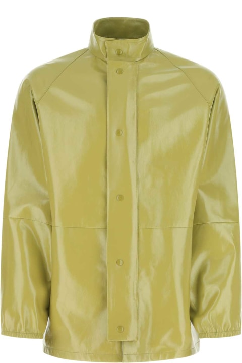Prada Coats & Jackets for Men Prada Pistachio Green Nappa Leather Jacket