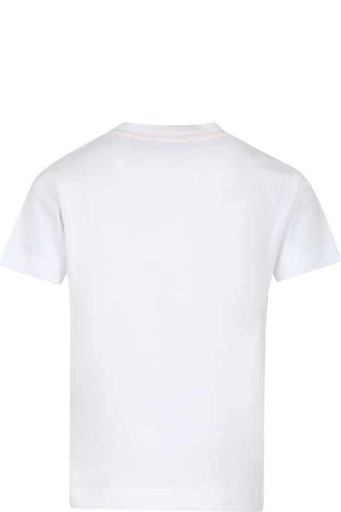 Missoni Kids Missoni White T-shirt For Girl With Logo