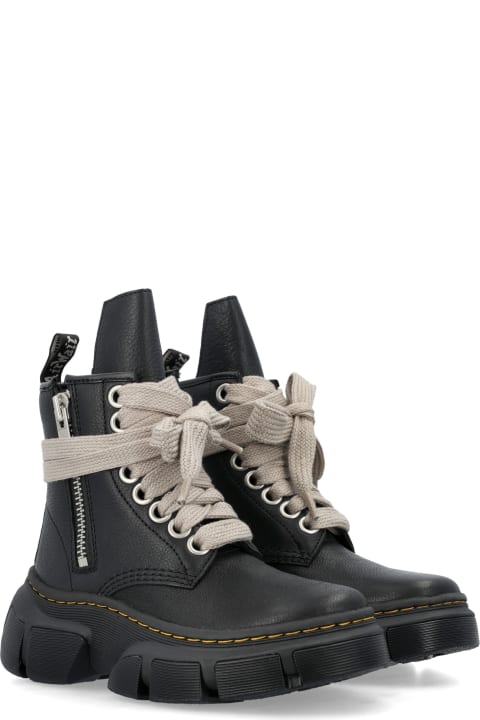 メンズ新着アイテム Rick Owens x Dr. Martens 1460 Leather Dmxl Platform Jumbo Lace Up Boots