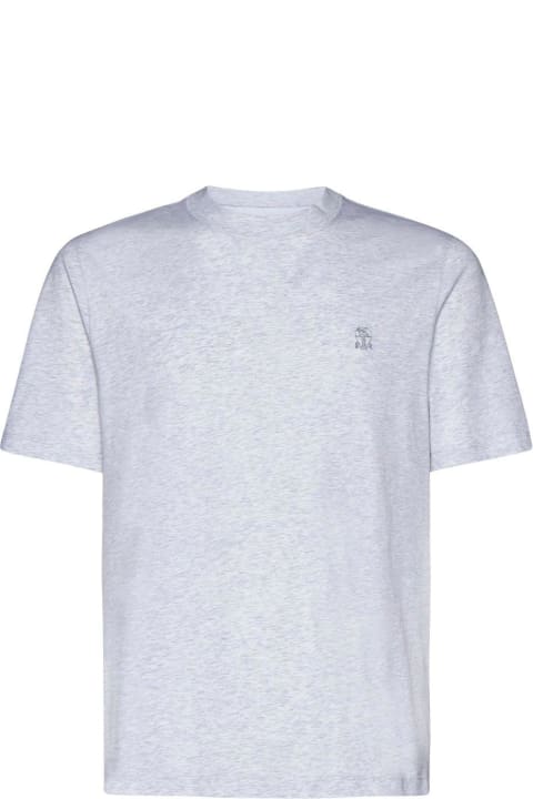 Brunello Cucinelli Clothing for Men Brunello Cucinelli Logo Embroidered Crewneck T-shirt