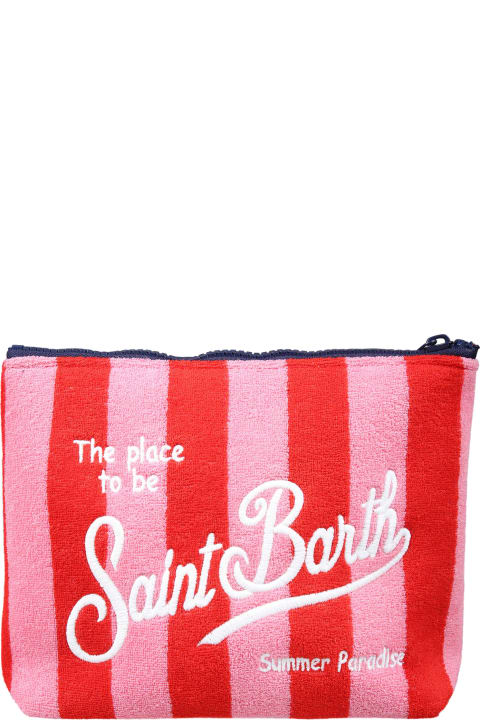 ガールズ MC2 Saint Barthのアクセサリー＆ギフト MC2 Saint Barth Red Clutch Bag For Girl With Logo