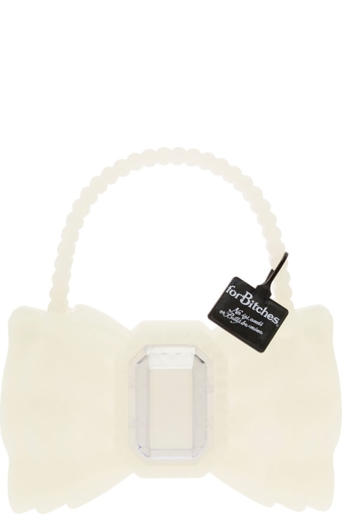 Matt White Bow Bag In Tpu With Glow In The Dark Effect For Bitches Woman