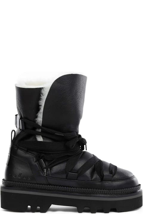 Boots for Women Hogan Faux-fur Lace-up Ankle Boots