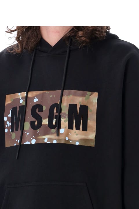 MSGM Camo Box Logo Hoodie | italist
