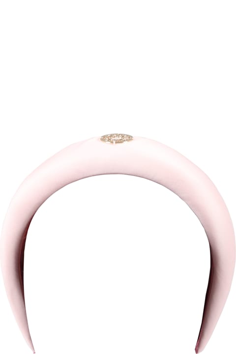 Pink Headband For Girl With Logo