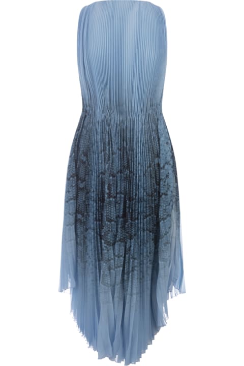 Fashion for Women Ermanno Scervino Midi Pleated Dress With Degradé Python Print