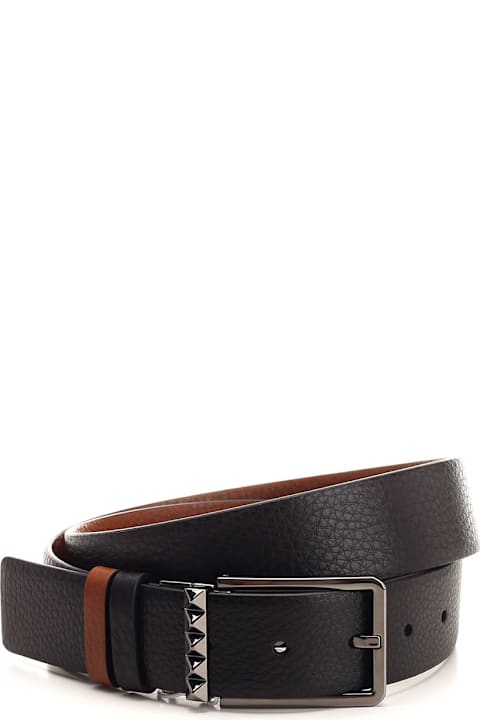 Accessories for Women Valentino Garavani Rockstud Reversible Belt In Garnet Calfskin 35mm