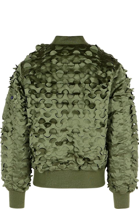 Alpha Industries Clothing for Women Alpha Industries 'ulcans' Green Nylon Bomber Jacket