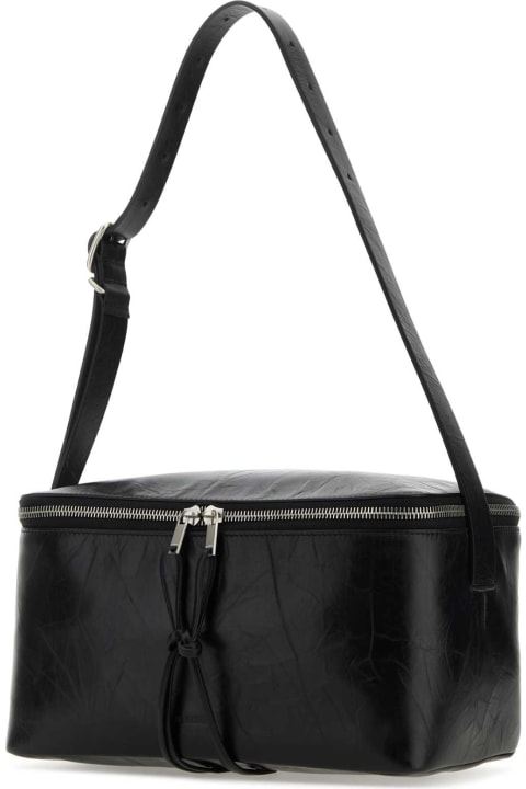メンズ Jil Sanderのショルダーバッグ Jil Sander Black Leather Medium Shoulder Bag