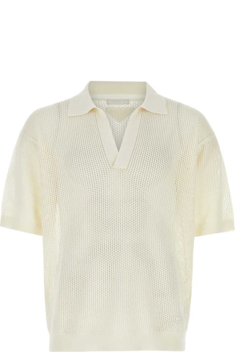Sale for Men Prada Ivory Silk Blend Polo Shirt