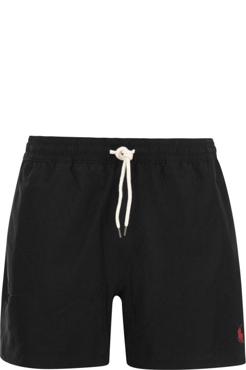 Polo Ralph Lauren Swimwear for Men Polo Ralph Lauren Black Stretch Polyester Swimming Shorts