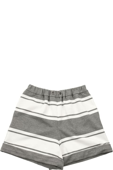 Fashion for Women Brunello Cucinelli Cotton Striped Fleece Shorts
