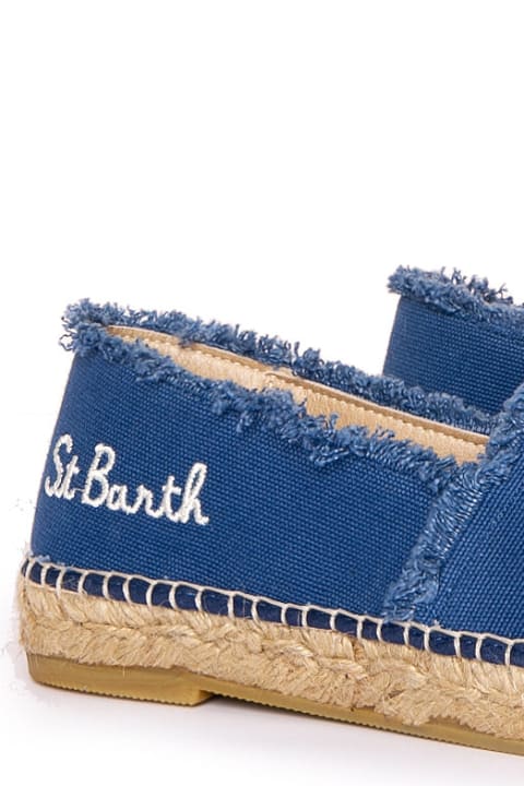 MC2 Saint Barth أحذية كعب ودجز لـ السيدات MC2 Saint Barth Denim Canvas Espadrillas With Embroidery