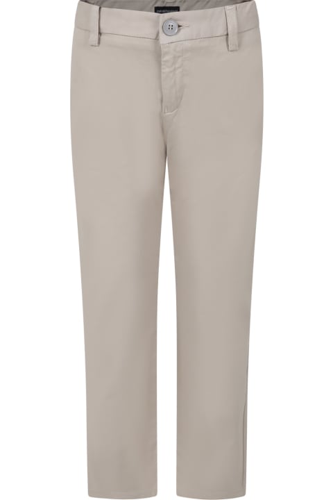 ボーイズ Emporio Armaniのボトムス Emporio Armani Ivory Trousers For Boy With Logo