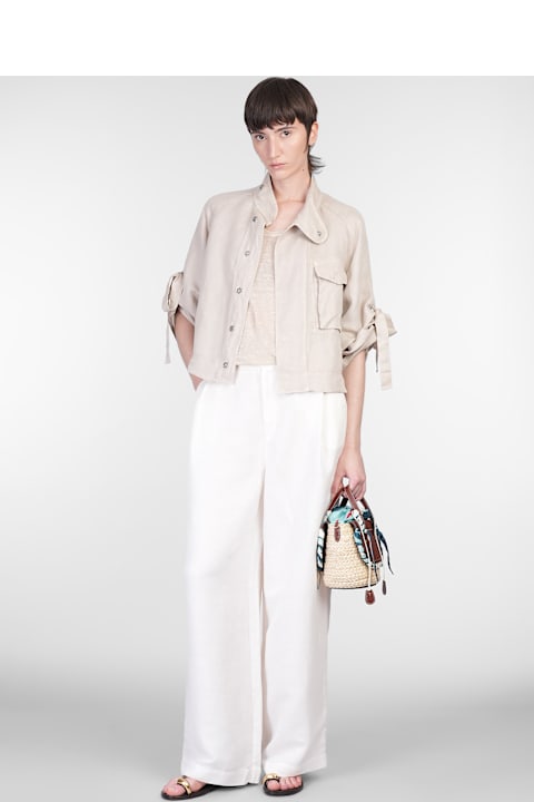 120% Lino Clothing for Women 120% Lino T-shirt In Beige Linen