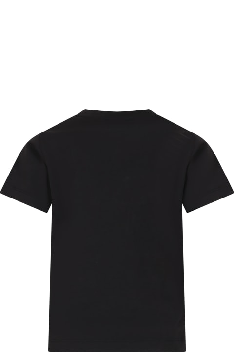 Black T-shirt For Boy With Logo