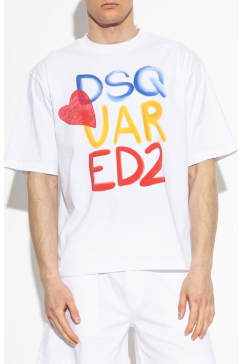 Dsquared2 for Men Dsquared2 Summer Lovers Logo Printed Loose Fit T-shirt