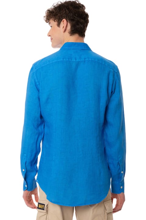 Homeware MC2 Saint Barth Man Bluette Linen Pamplona Shirt