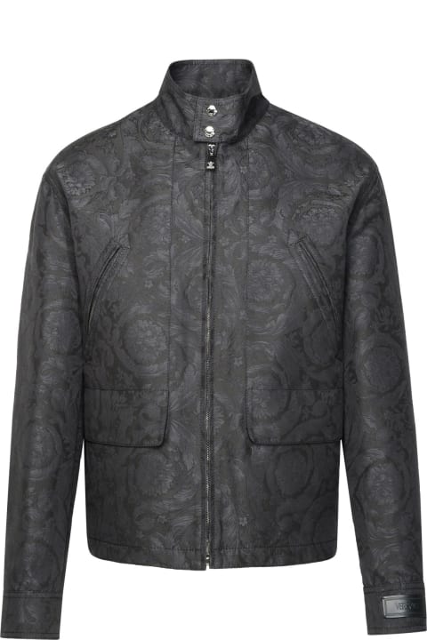 Versace Clothing for Men Versace 'barocco' Anthracite Cotton Jacket
