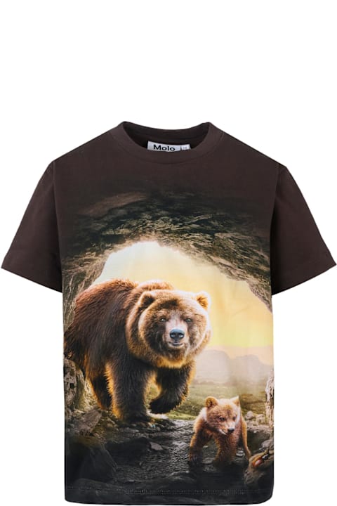 Homeware Molo Brown T-shirt For Boy With Bears