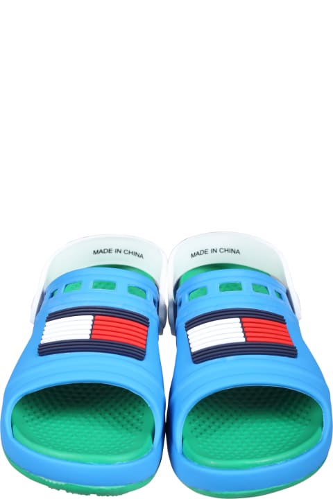Tommy Hilfiger Shoes for Boys Tommy Hilfiger Light Blue Sandals For Boy With Flag