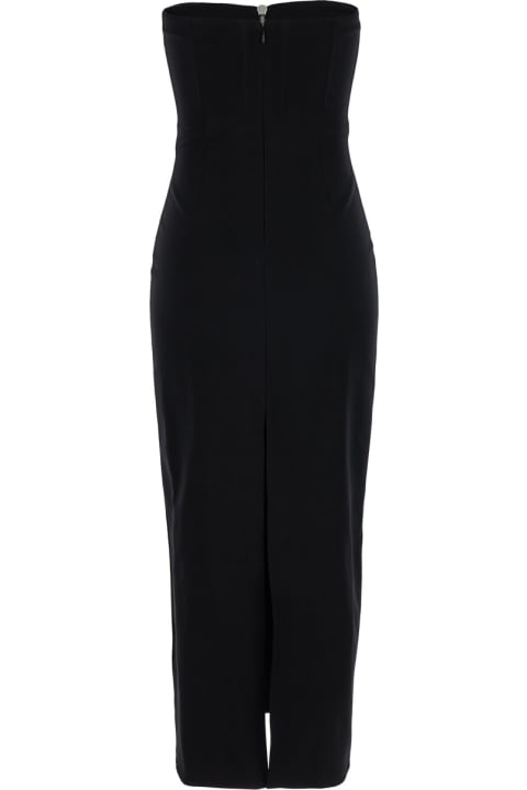 ウィメンズ ワンピース＆ドレス The Attico Black Bustier Dress With Decorative Zip In Tech Fabric Woman