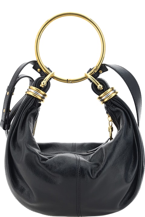 Chloé Bags for Women Chloé Black Leather Bracelet Handbag