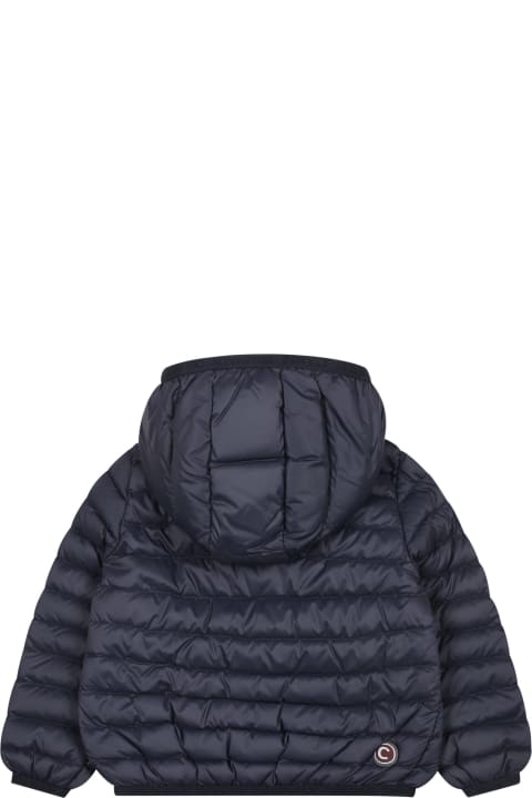 Topwear for Baby Girls Colmar Blue Down Jacket For Baby Boy With Logo