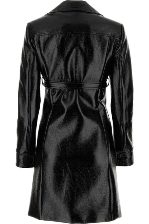 Courrèges Coats & Jackets for Women Courrèges Black Vinyl Overcoat