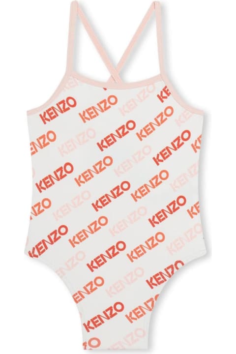 Kenzo Kids Swimwear for Baby Girls Kenzo Kids Costume Con Stampa