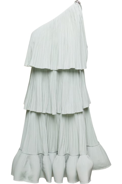 Dresses for Women Lanvin Sage-green Pleated One-shoulder Dress In Polyester Woman