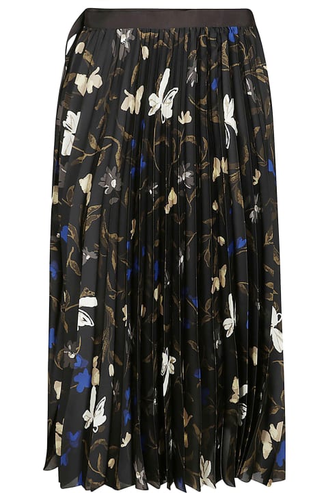 Fashion for Women Sacai Floral Print Pleated Flare Skirt